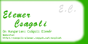 elemer csagoli business card